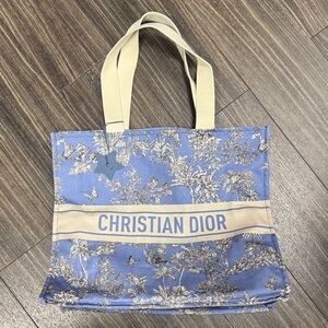 Dior Floral Blue and Tan Tote dioriveria